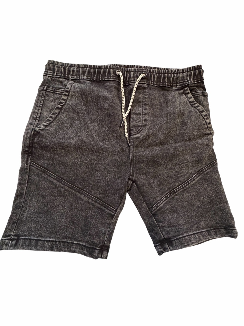 UH Denim Black Jogger Shorts-Drawstring-Stretch-Size Large